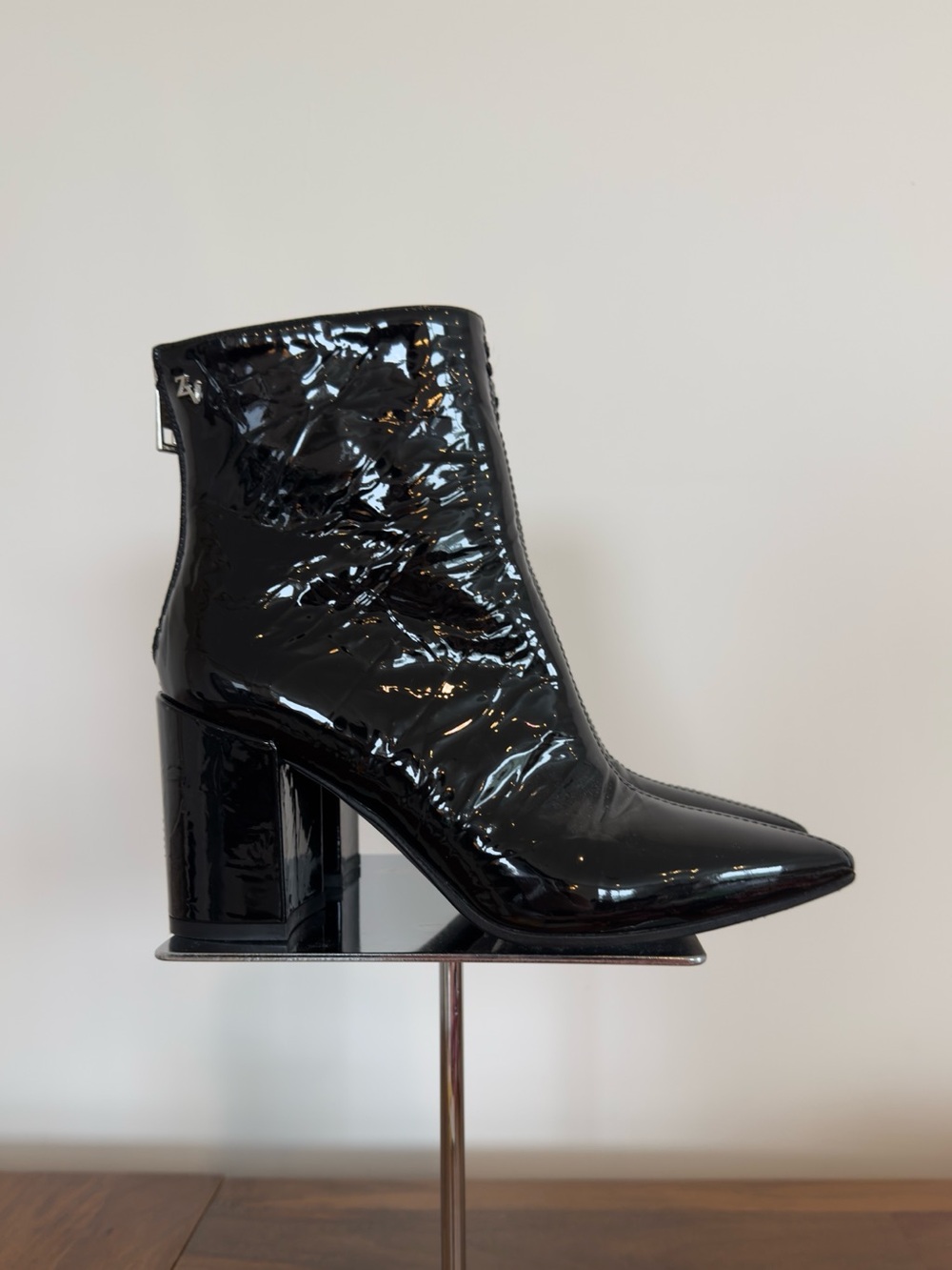 Zadig & Voltaire Black Patent Ankle Booties